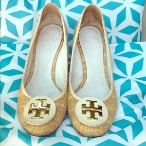 Tory Burch Sally Raffia Wedges Size 8.5